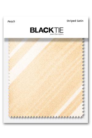 Peach Striped Satin Fabric Swatch