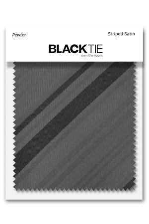 Pewter Striped Satin Fabric Swatch