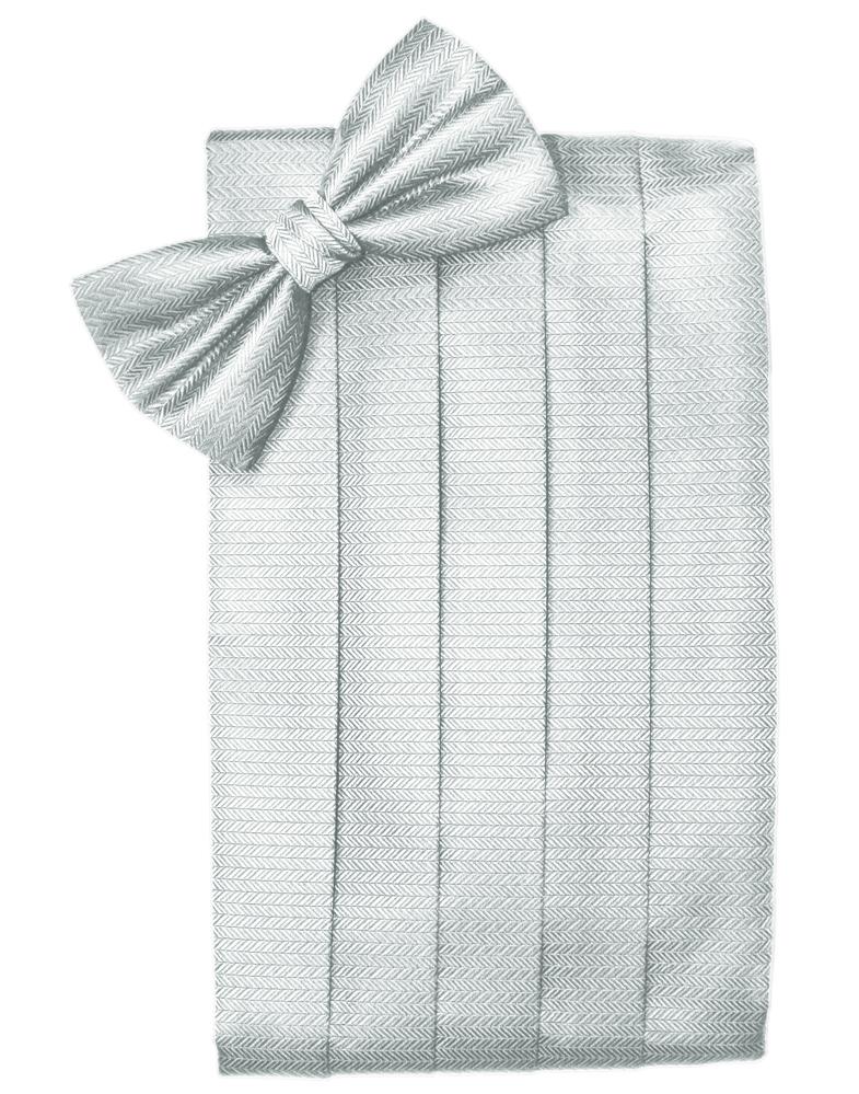Platinum Herringbone Cummerbund