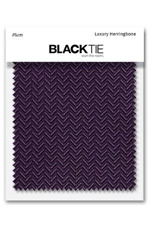 Plum Herringbone Fabric Swatch