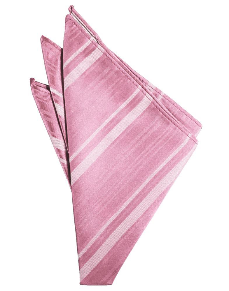 Rose Petal Striped Satin Pocket Square