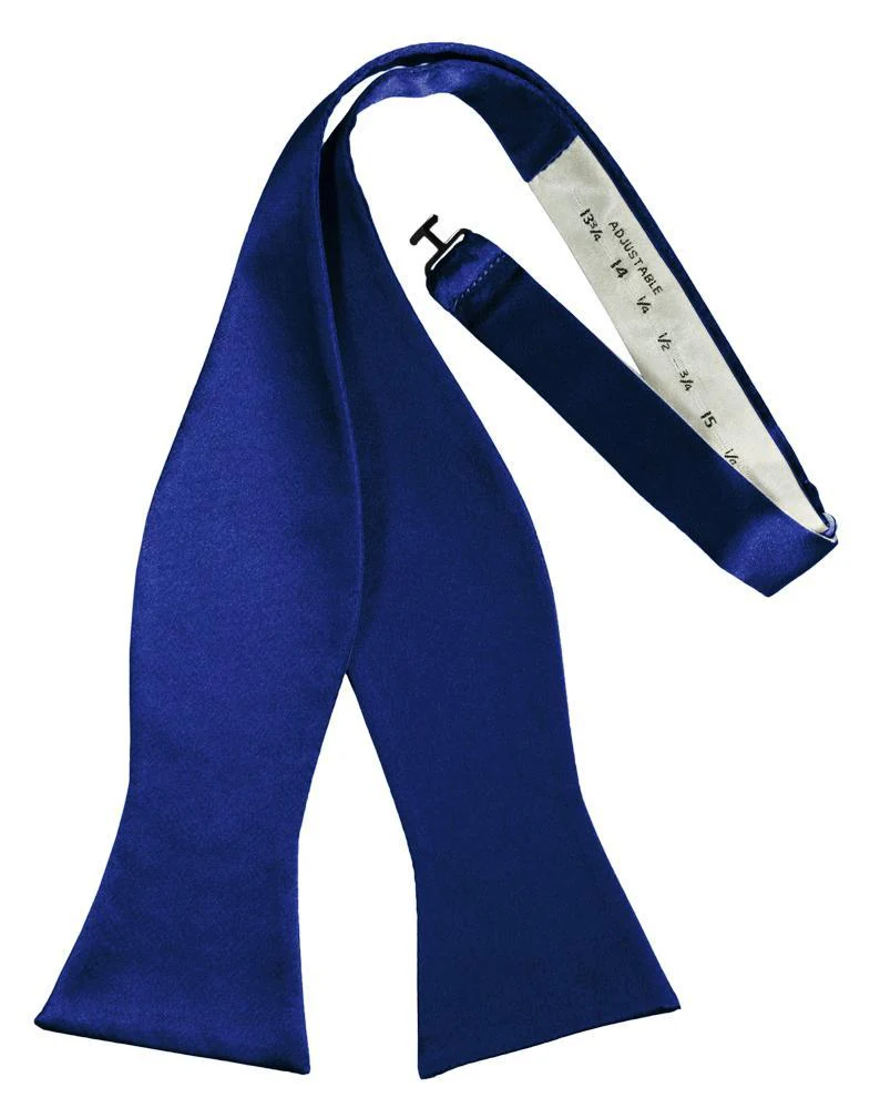Royal Blue Luxury Satin Bow Tie - Image 2