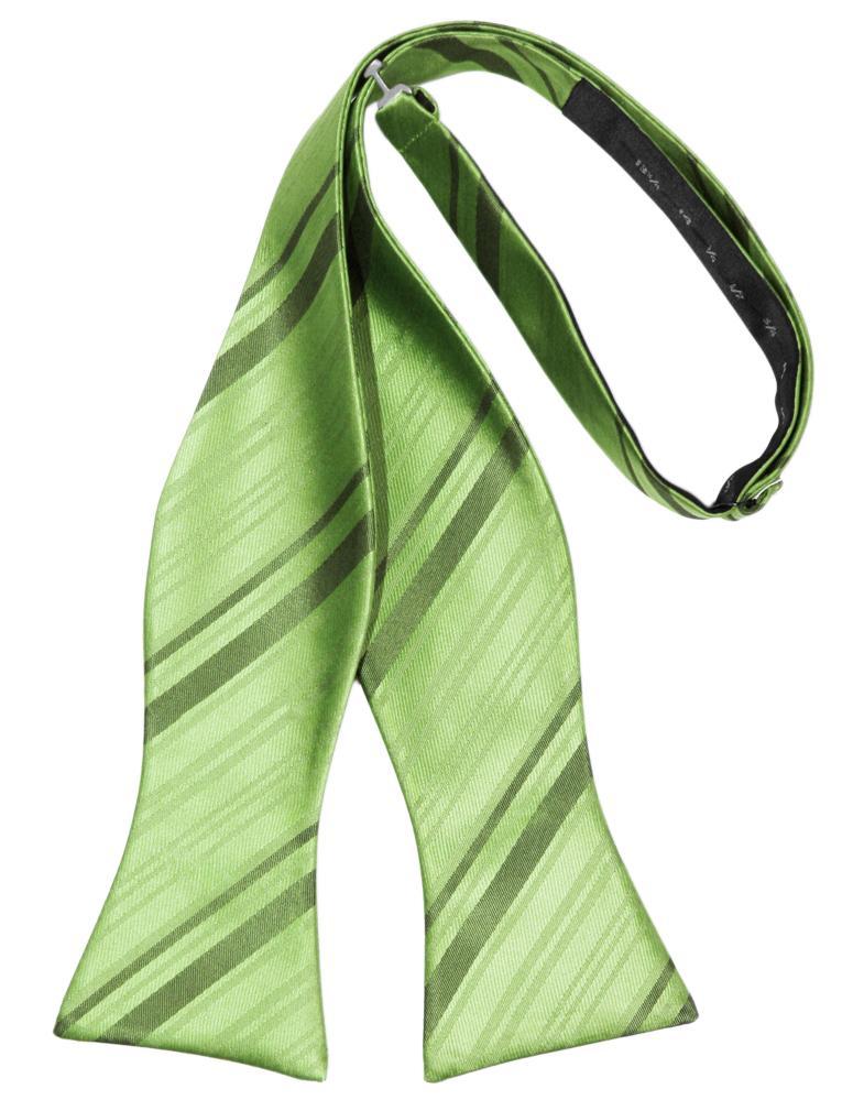 Sage Striped Satin Bow Tie - Image 2