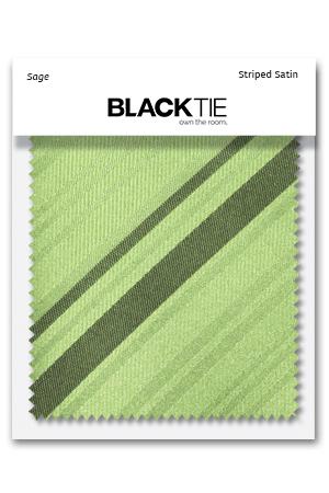Sage Striped Satin Fabric Swatch