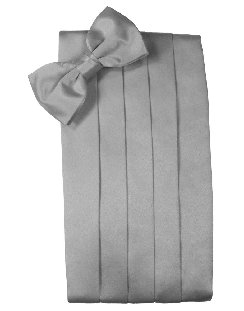 Silver Luxury Satin Cummerbund