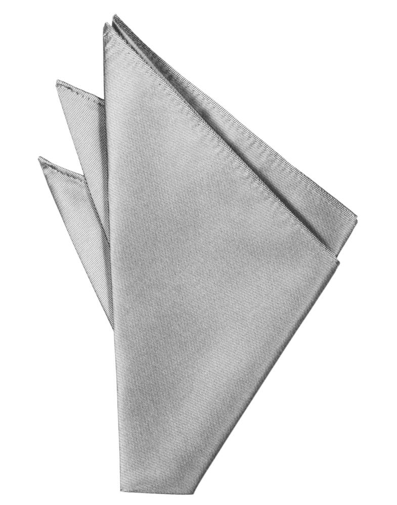 Silver Solid Twill Pocket Square