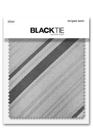 Silver Striped Satin Fabric Swatch