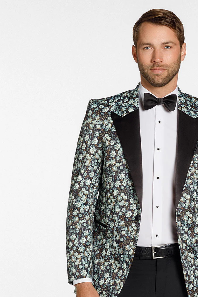 "Floral Fusion" Sage Peak Tuxedo Jacket (Separates) - Image 2