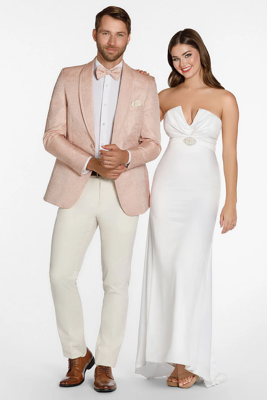 "Night Vine" Blush Shawl Tuxedo Jacket (Separates) - Image 2
