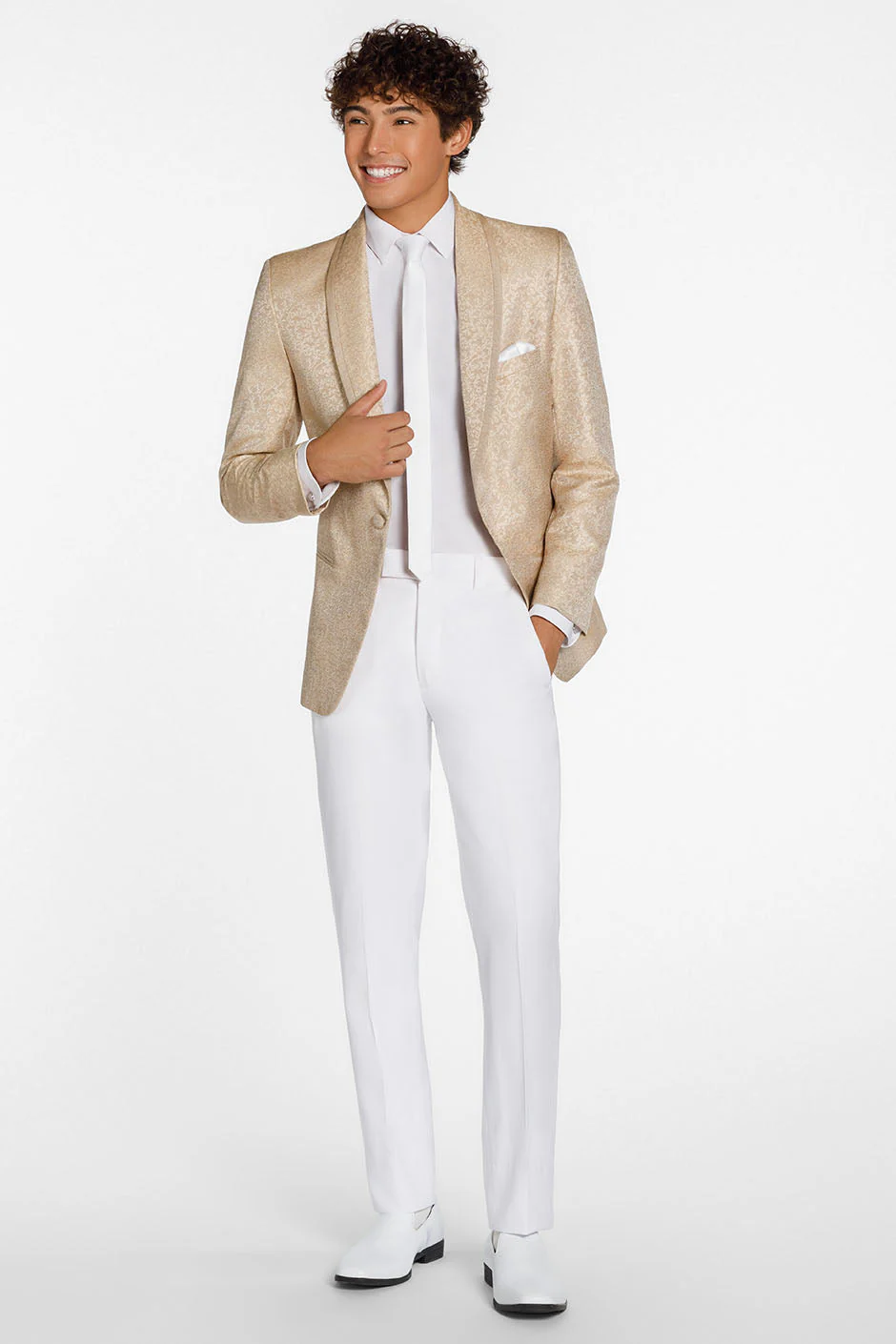 "Night Vine" Caramel Shawl Tuxedo Jacket (Separates) - Image 3