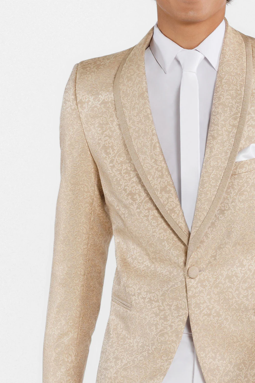 "Night Vine" Caramel Shawl Tuxedo Jacket (Separates) - Image 4