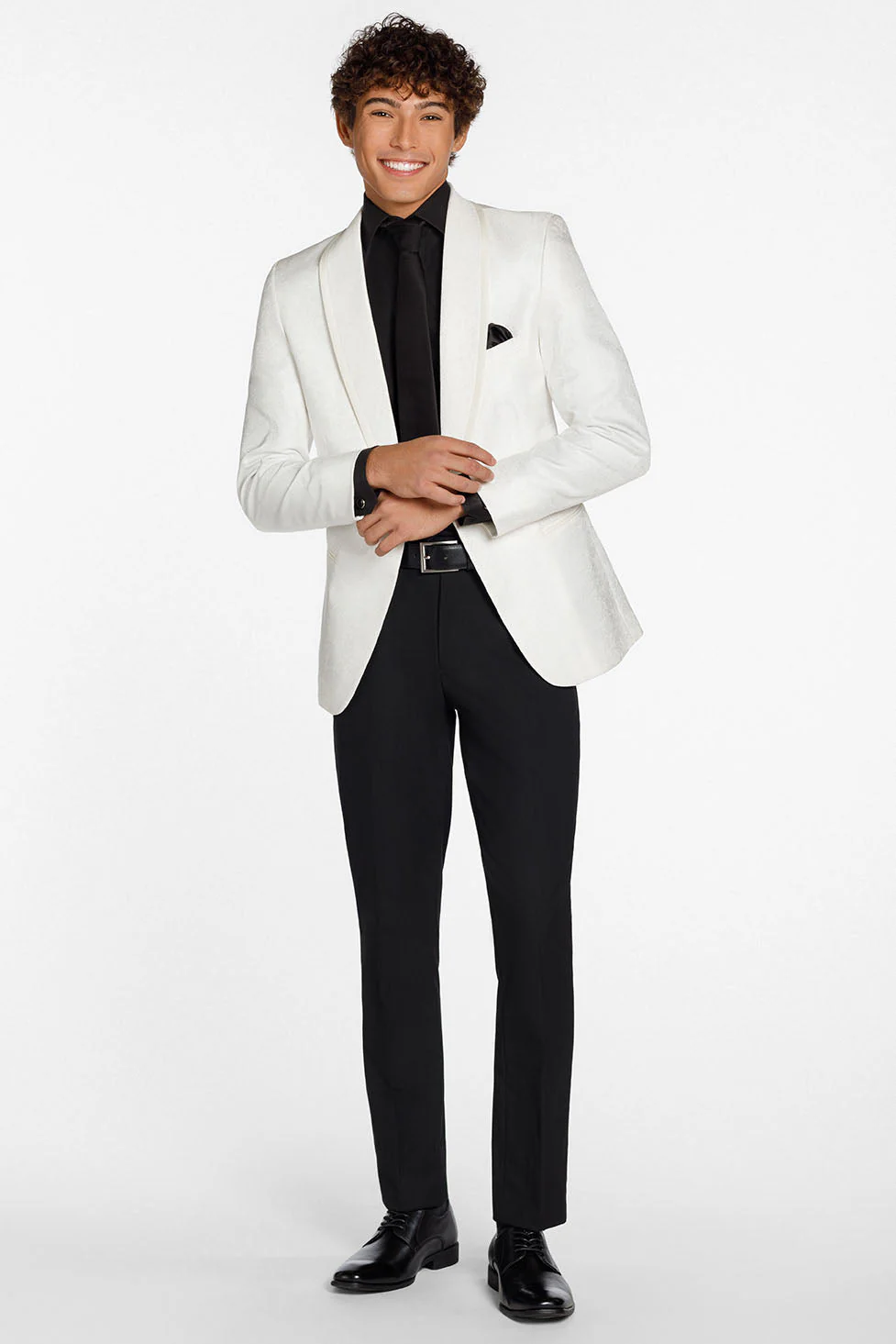 "Night Vine" Diamond White Shawl Tuxedo Jacket (Separates) - Image 4