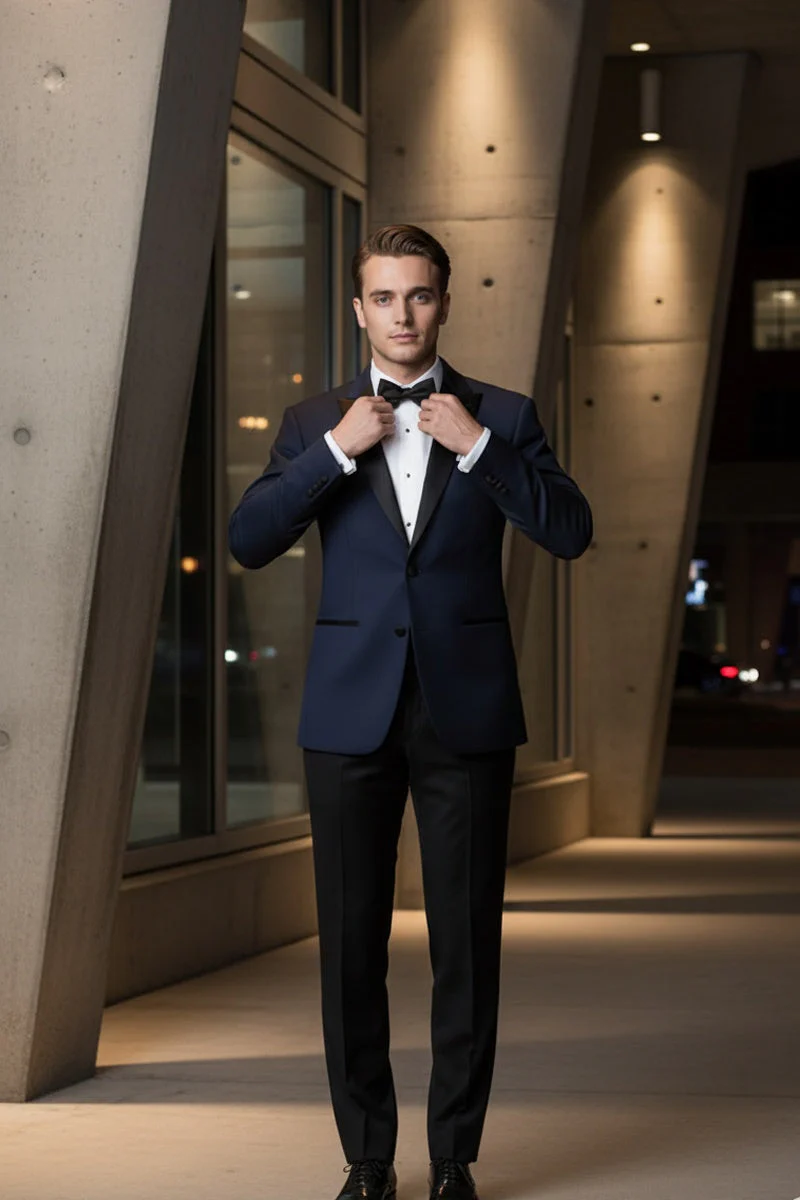 "Vermont" Midnight Blue Tuxedo Jacket (Separates) - Image 9
