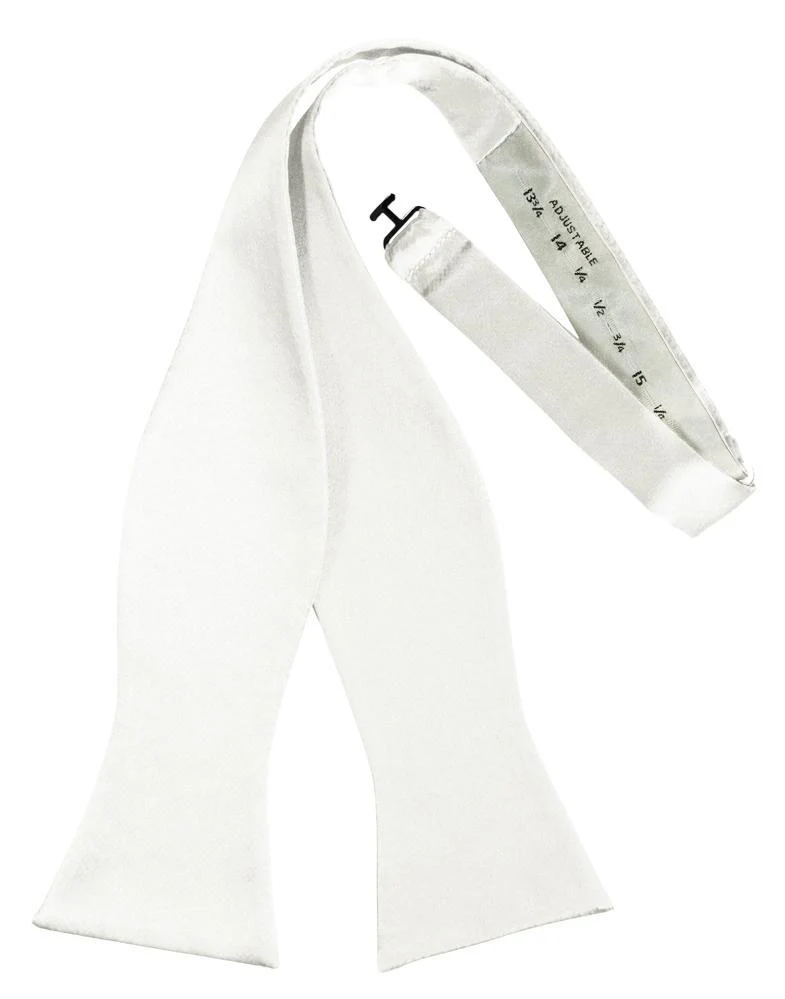White Luxury Satin Bow Tie - Image 2