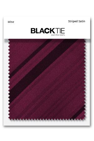 Wine Striped Satin Fabric Swatch