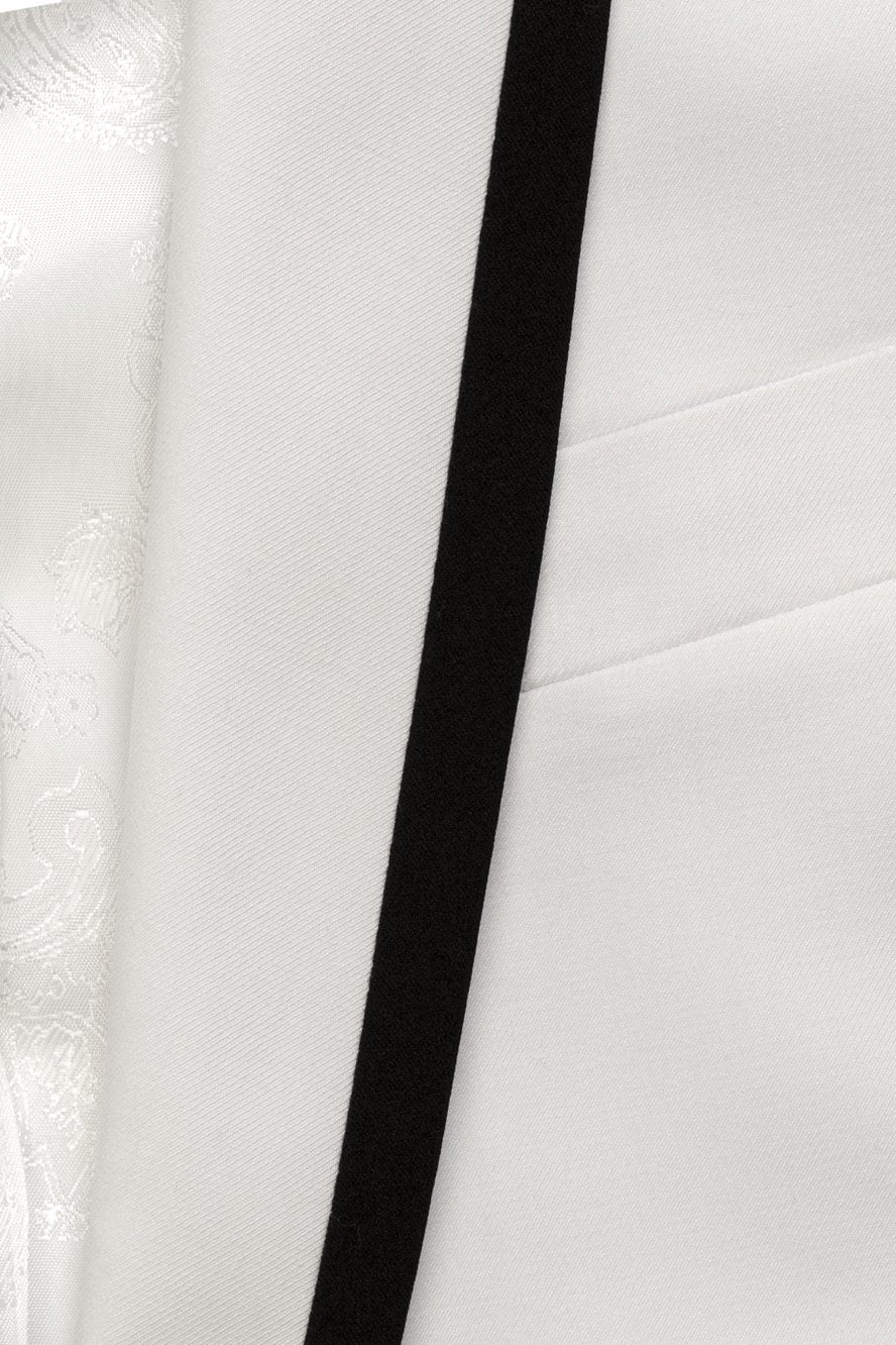 "Xavier" White Tuxedo Jacket - Image 3