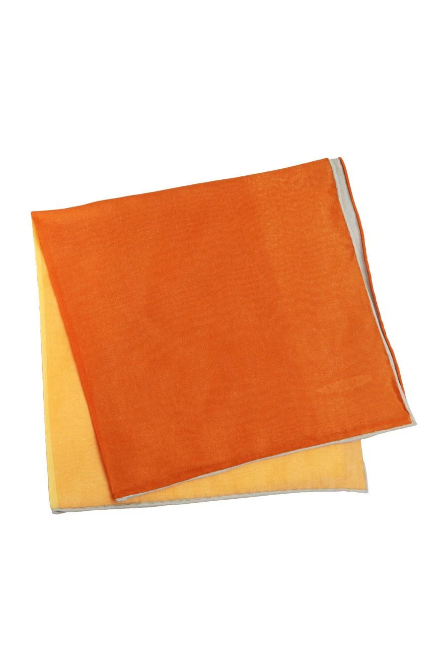 Yellow Silk & Cotton Blend Quad Pocket Square - Image 2